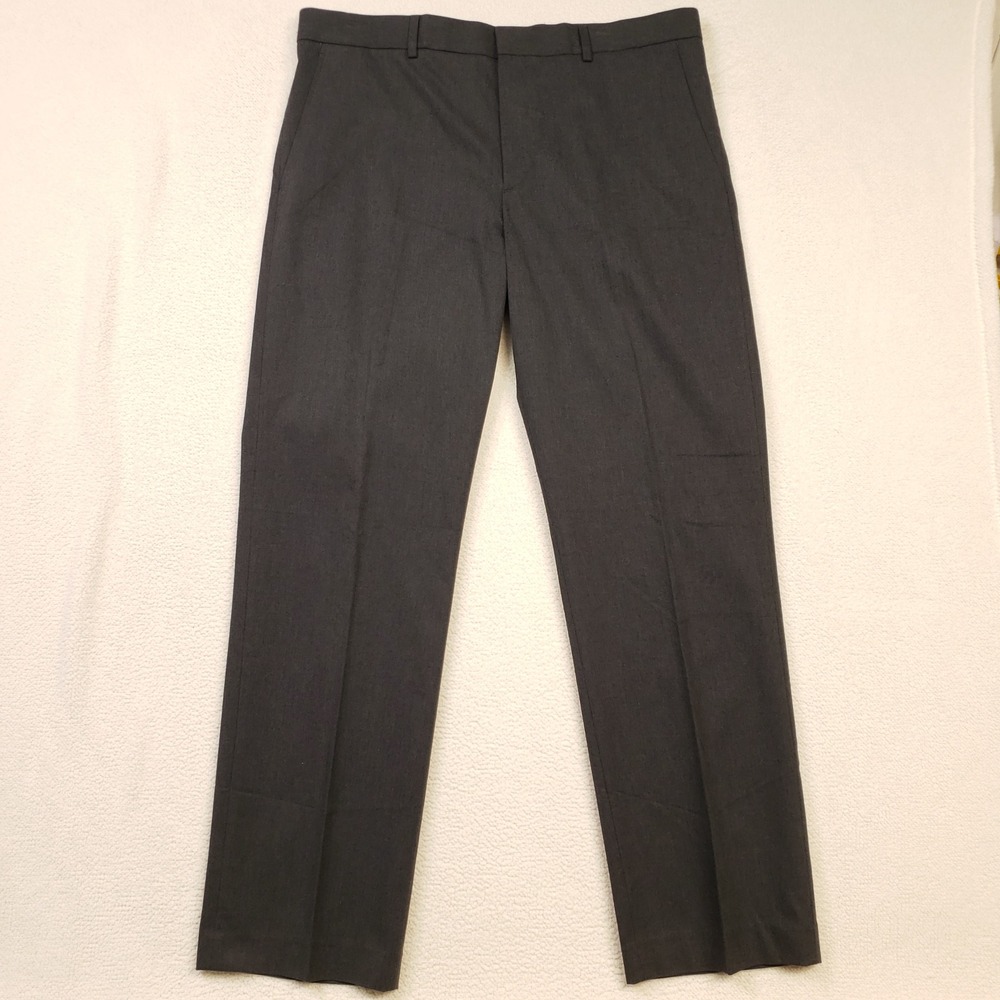 Express Producer Dress Pants Mens 36x32 Gray Modern Fit Straight Leg Stretch NWT